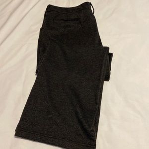 Grey Tweed Design Stretch Trouser Pants, 16P